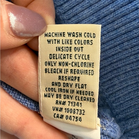 L.L.Bean Cotton Cashmere Turtleneck Sweater Blue Plus Size IX 1X - Picture 12 of 13